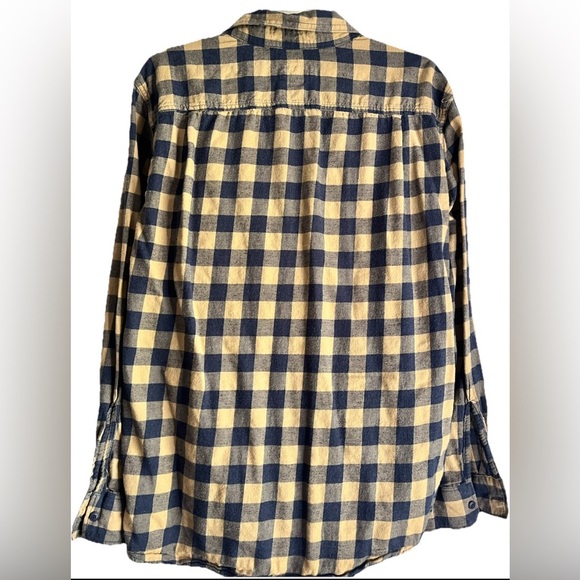 American Eagle Super Soft Navy and Beige Plaid Flannel Shirt Men’s Large - Picture 4 of 4